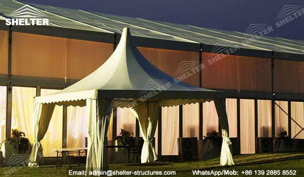 pagoda canopy - flat top high peak tents - square marquees - canopy for hotel wedding - pavilion for pool side party - Shelter aluminum structures for sale (43)